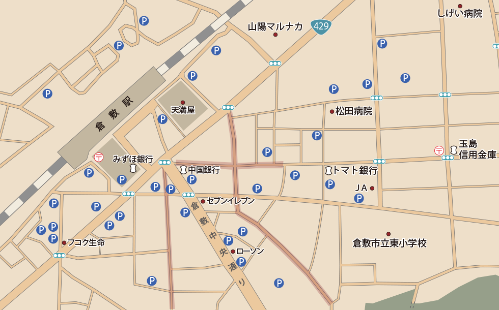 倉敷駅前・アーケード商店街エリアの駐車場