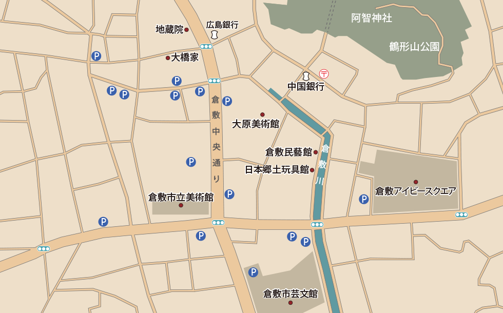 倉敷美観地区・文化施設エリアの駐車場